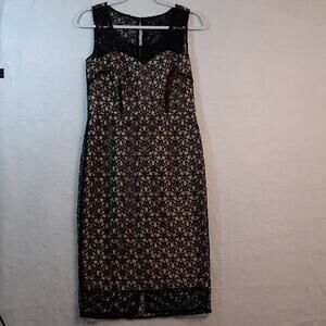 Ann‎ Taylor Black Lace Sleeveless Cocktail Dress Women's Size 2